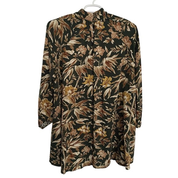 H&M Green Floral Baby Doll Dress Tunic - Picture 4 of 7